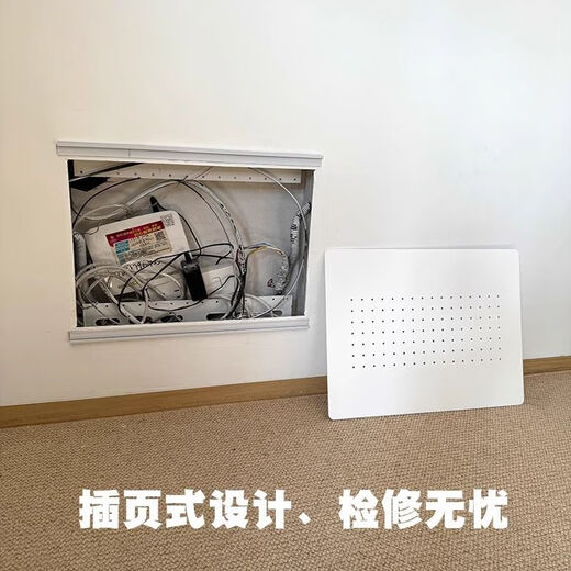 Strong electric box decorative cover ultra-thin meter box painting multimedia does not block the signal box blocking push-pull extremely thin strong and weak electric box minimalist white pure white board-left and right push-pull 45*35cm (blockable size 40*30m)