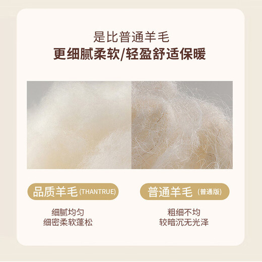 ZEYAUP pure wool scarf for women in autumn and winter, warm scarf for girlfriend, wife, girl, Christmas and New Year birthday gift, milky white, brand high-end light luxury gift box, 180*32cm