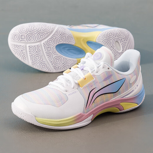 Li-ning (LI-NING) badminton shoes for women, new style sneakers, wear-resistant, shock-absorbing, lightweight, high-elastic professional competition training shoes, surprise/standard white 38 (235mm)