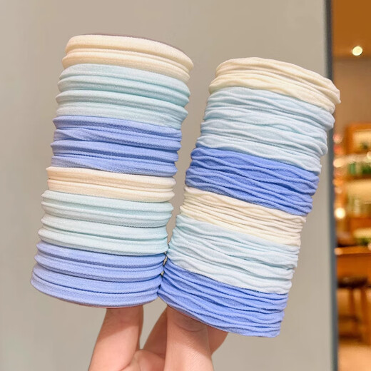 Hesiyu Stripes丨Sea Salt Series Highly Elastic Summer Ball Hair Rope Cute Headband Rubber Band Durable Thickened Rubber Band Sea Salt Series 10 Strips