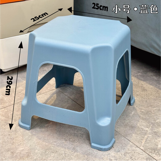Thickened simple square stool for children and adults at home, plastic low stool, dining table, chair, coffee table, shoe changing stool, square stool matcha green 1 piece (no foot pads)