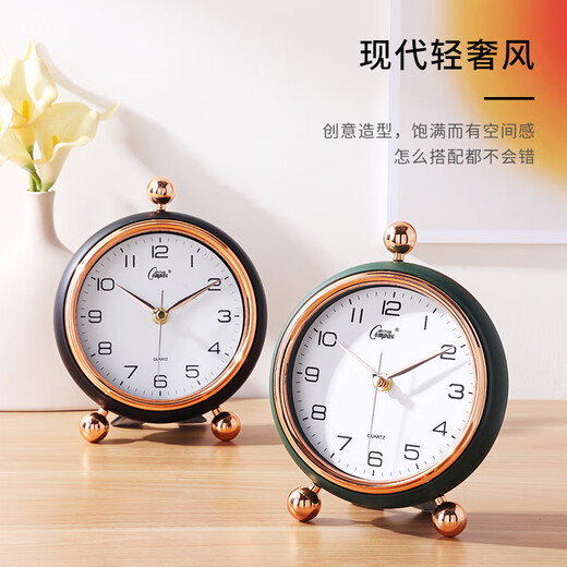 Combas silent desktop desk clock simple retro living room bedroom study clock desk clock quartz clock 2879 black