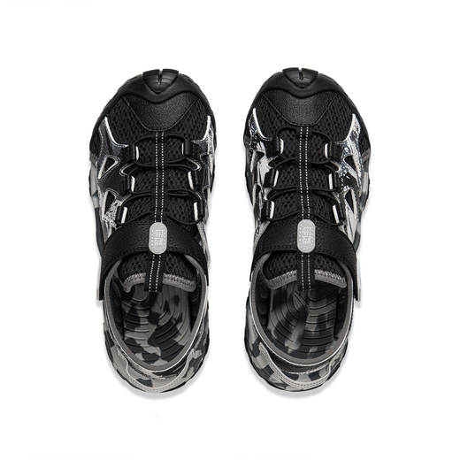 Li Ning children's sandals for boys, girls, middle and older children 2026 new beach shoes, wading shoes, youth soft-soled sports shoes, black/shadow gray/standard white 016 37, inner length about 24.2cm, suitable for feet 23.2cm long