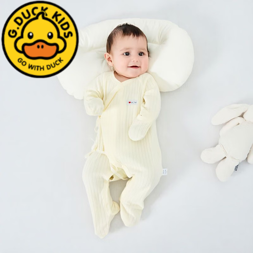 G.DUCKKIDS baby clothes newborn jumpsuits spring and autumn pure cotton foot-covering romper newborn 0-3 months male and female baby pajamas four seasons full printed D word baby elephant bag hand and foot jumpsuit 52cm 52 size 0-1 month