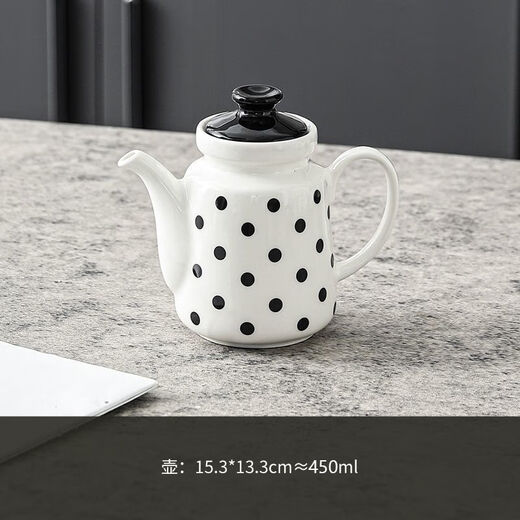 Kashiwa Chao Hepburn style ceramic oil pot commercial oil bottle soy sauce vinegar pot home kitchen seasoning jar restaurant seasoning pot set Hepburn style oil and vinegar pot - dots