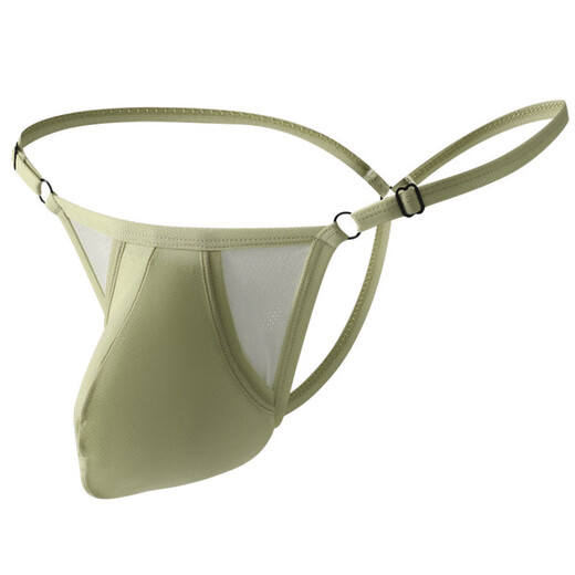 Men's thong sexy underwear men's ice silk breathable no-take-off large bag adjustable fitness muscle male 0 black L /XL (suitable for weight 70-90kg)