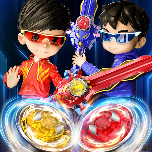 Snaen Kinder-Top-Spielzeug, Zugseil, Kampfschwert, 6–12 Jahre alte Kampfscheibe für Jungen, leuchtende rotierende Hurrikan-Kanone