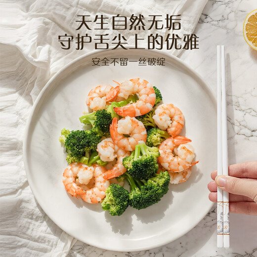 Shuwushuo ceramic chopsticks, high-end household mildew-proof, moisture-proof and high-temperature-resistant tableware, antibacterial, one person, one chopstick, family meal sharing, 10 pairs