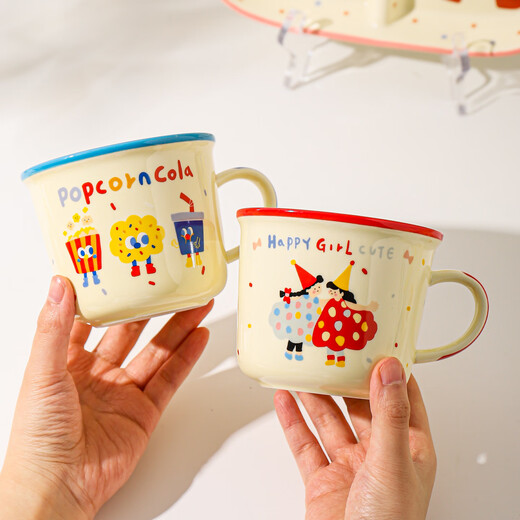 Kawashimaya (KAWASIMAYA) cute mug ceramic cup household drinking water children's milk cup heatable breakfast cup little girl style