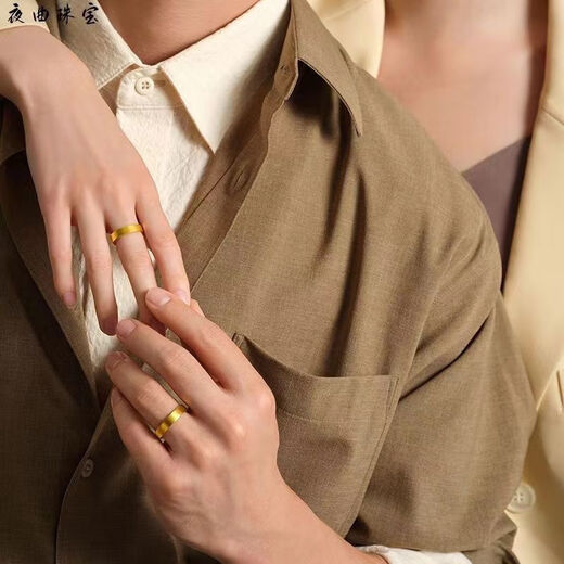 MHFDO gold-plated silver ring ancient method plain ring matte couple peace ring Fat Donglai quality No. 18 peace and sound ring (closed mouth)