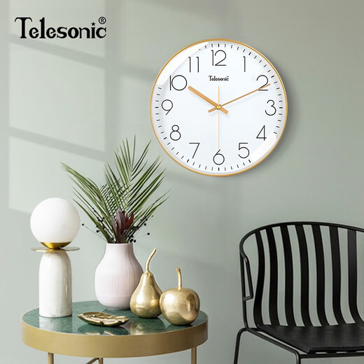 Uranus (Telesonic) wall clock living room clock wall clock 3D three-dimensional quartz clock thin edge punch-free home silent wall clock 35cm