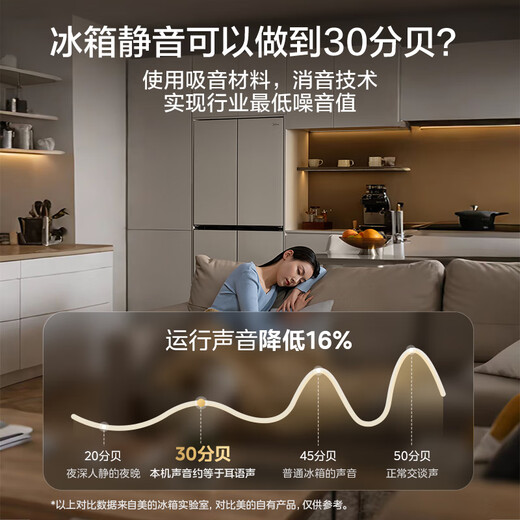 Midea's first 45cm ultra-thin built-in sideboard for home living room refrigerator left dining room right kitchen large capacity bottom cooling cross four-door national subsidy BCD-427WUSGPZM