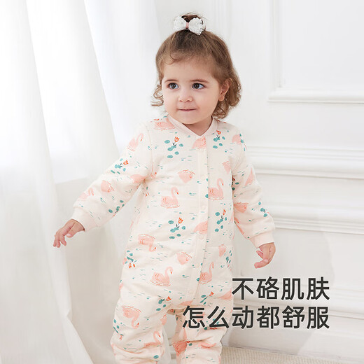 YEEHOO quilted jumpsuit dynamic constant temperature baby clothes autumn and winter warm newborn clothes combed cotton baby crawling clothes