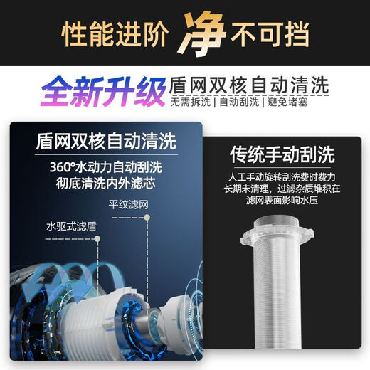 安吉尔净水器前置过滤器家用反冲洗全铜自来水全屋大流量中央过滤 前置过滤器 3524+热熔接头4个