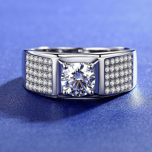 New high-end men's ring adjustable pt950 platinum diamond ring high-end domineering non-fading pure platinum men's ring 3.89g domineering starry men's ring 2 carat-D-E/extremely white