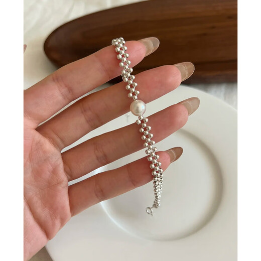 Ou Xi 2025 new sterling silver baby's breath small silver beads Shijia bracelet bracelet women's bracelet Chinese Valentine's Day birthday gift exquisite gift box Shijia small silver beads double-layer bracelet
