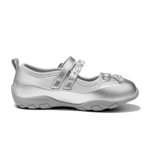 Saturday Children's Shoes Girls' Single Shoes Spring New Girls Ballet Princess Shoes Mary Jane Shoes Children's Sports Casual Shoes Silver 27 Shoe Inner Length 17.5cm/Suitable for Foot Length 16.7cm