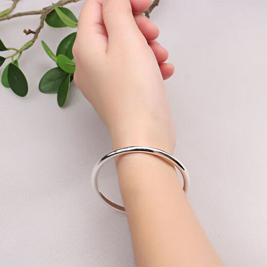 Genuine platinum pt950 smooth plain ring bracelet for women platinum heritage bracelet jewelry birthday gift for girlfriend 5.32g platinum heritage bracelet 54cm