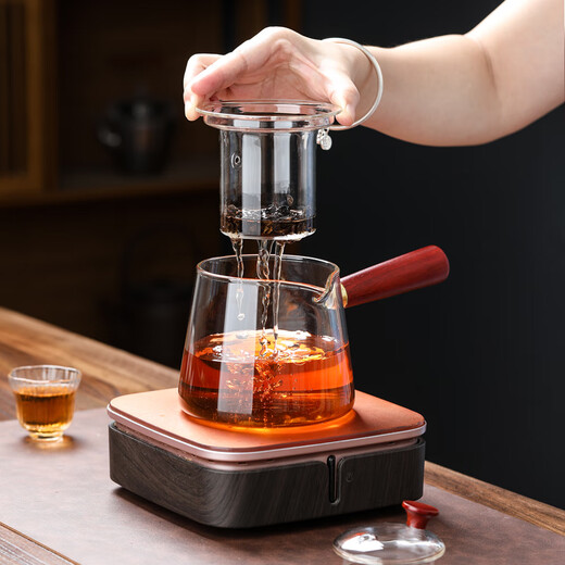 SUSHI CERAMICS teapot glass side handle tea water separator kettle can be heated by electric ceramic stove and scented kettle 550ml