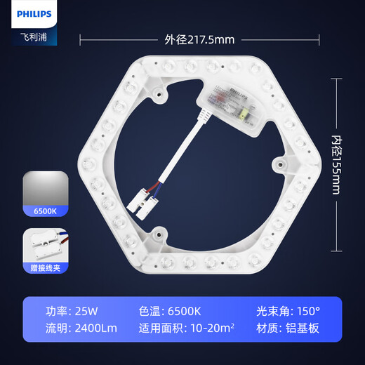 Philips (PHILIPS) ceiling lamp wick LED lamp panel lamp panel modification module wick 25W white light (6500K) diameter 217.5mm