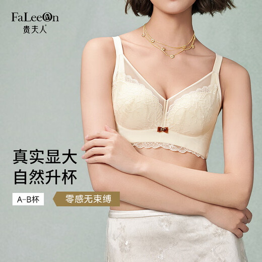 贵夫人小胸聚拢显大蕾丝内衣女优雅无钢圈收副乳调整型透气网纱文胸胸罩 黑色 85B /38