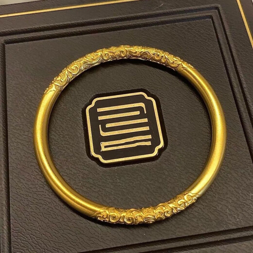 New Vietnamese sand gold 5mm ancient method heritage bracelet, ladies frosted ring solid alloy gold-plated bracelet, large purple gold flower sand gold ancient method bracelet