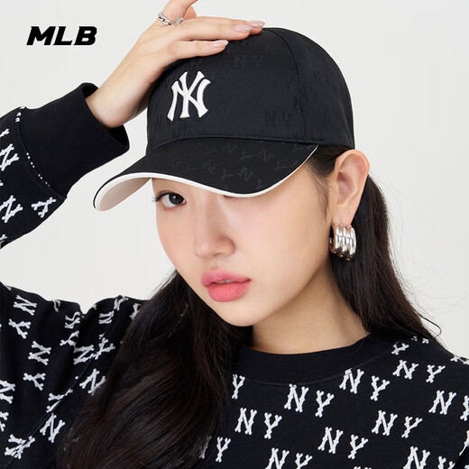 MLB baseball cap for men and women, fashionable dark pattern presbyopic duck cap for men and women 3ACPM105N-50BKS-F