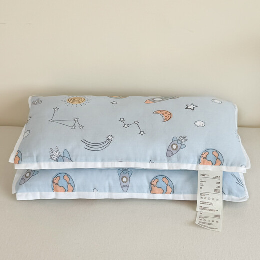 Yalu Class A 100% Cotton Children's Cotton Pillow Pair Pack 3-6-12 Years Old Kindergarten Baby Nap Pillow Core Removable and Washable Rainbow Planet Single Pack Class A 100% Cotton 30*50cm 100% Cotton Inside and Out Removable and Washable