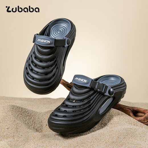 Daddy Pig Children's Croc Shoes Boys Summer Girls Middle-aged Boys Beach Wear Non-Slip Soft Soled Light Slippers Black 30