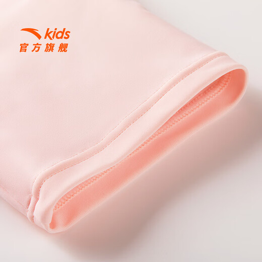 Anta children's swimsuit for girls and boys one-piece swimsuit 2025 summer new style fresh and sweet antibacterial and anti-chlorine sunscreen swimming skirt navy/pink-1 160