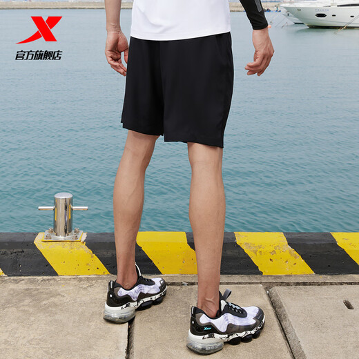 Xtep shorts men's shorts summer wear new loose sports pants breathable quick-drying pants running fitness men's pants black-0140 L