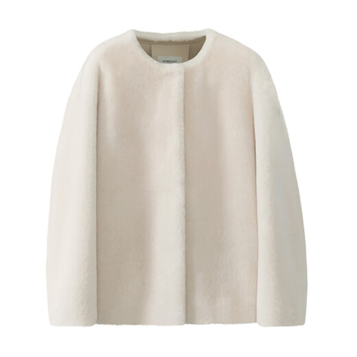 MSBEAST Miss Beast Imported Merino Fur One-piece Jacket Women's Lamb Fur Coat丨Snowing Ningdong Milk Gray M