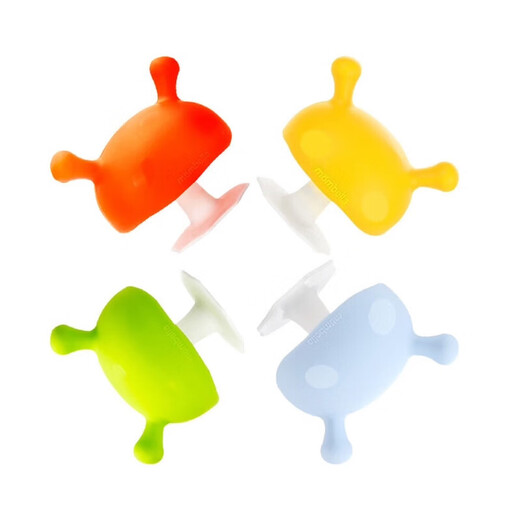 Mombella (mombella) small mushroom teether baby chewing gum baby anti-eating hand artifact to soothe oral appetite period 0-3-6-8 months and above with security code light blue