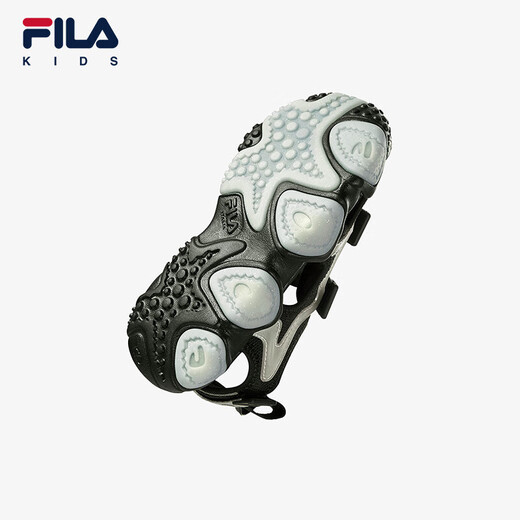 Fila Fila Children's Shoes Jellyfish Sandals 2025 Summer New Boys and Girls Velcro Flashing Shoes Black/Space Silver-BS 28