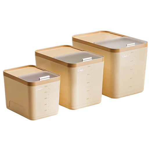 Axco 2026 new rice bucket household insect-proof and moisture-proof sealed flour storage tank container rice box rice tank storage box thickened upgraded light luxury white 30Jin Jin equals 0.5 kg