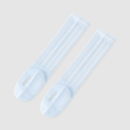 YEEHOO same model in the store, children's socks, summer anti-odor breathable baby knee socks, calf socks, two pairs, white and blue, 2 pairs, 7-17cm, 2 pairs, one size fits all, recommended foot length 14-16cm, 3-5 years old