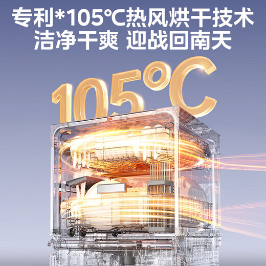 Hualing dishwasher embedded 13 sets installed under the stove, first-class water efficiency 105, hot air drying, three-star disinfection and decontamination all-in-one machine, Shenji second generation Vie8Pro dishwasher, under-stove dishwasher, produced by Midea