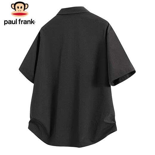 Paul Frank short-sleeved shirt men's summer loose casual shirt men's trendy brand top jacket men's black XL