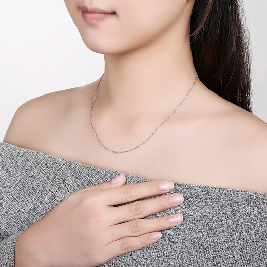 Saturday blessing simple double water wave PT950 platinum necklace beloved PT053551 about 4.15g 42cm birthday gift