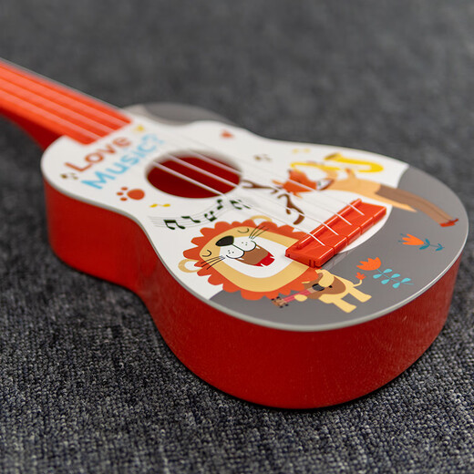 LAZHIJI Kindergitarrenspielzeug, Ukulele, kleines Gitarreninstrument, Musik, Früherziehung, Baby-Geburtstagsgeschenk, 3 Jahre alt, Kesmi, Orange