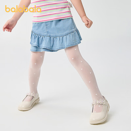 Balabala Children's Dance Socks Girls' Pantyhose Summer Thin Bottoming Socks Highly Elastic, Cool and Comfortable Two Pairs White Tone 00311 9-12 Years Old 160cm