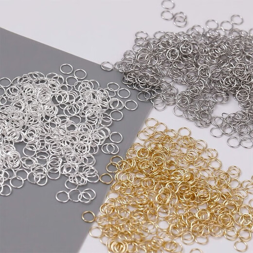 Handmade materials diy jewelry metal link ring iron hoop necklace button joint open ring bracelet accessories silver 6mm about 100 pieces