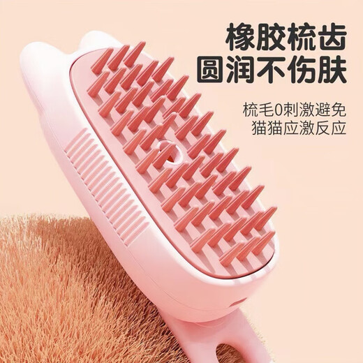 One-touch spray brush cleaning and hair removal comb for cats and dogs, steam anti-flying hair electric pet supplies, electronic spray comb with handles, 2 handles, random colors