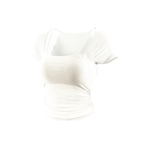 Yansitai yoga wear for women summer with chest pad short-sleeved T-shirt sports top high-end temperament slimming Pilates training fitness wear light ivory top S recommended 80-100Jin Jin equals 0.5 kg one size