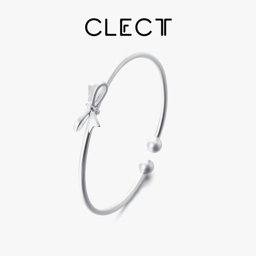 Clect Cory Bow Silver Bracelet Women's Sweet 999 Pure Silver Bracelet Elegant High-end Jewelry Birthday Gift for Girlfriend