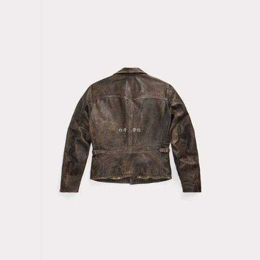 RALPH LAUREN Ralph Lauren Spot Retro Distressed Cowhide Leather Jacket Men's RRL Double RL/Ralph Lauren Spot D13 XL