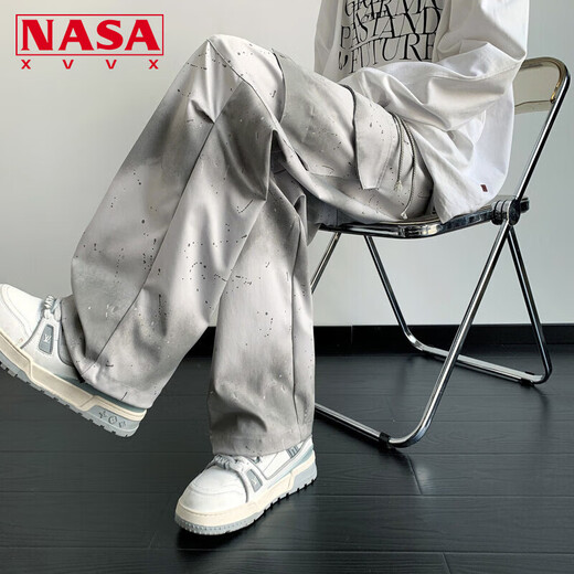 NASA XVVX American Casual Hosen Herren 2025 Frühlings- und Herbst-neuer Stil für Teenager Einfacher Trend direkter Leg Casual Vielseitig viel leges Hose K9855 Leichte Farbe L.