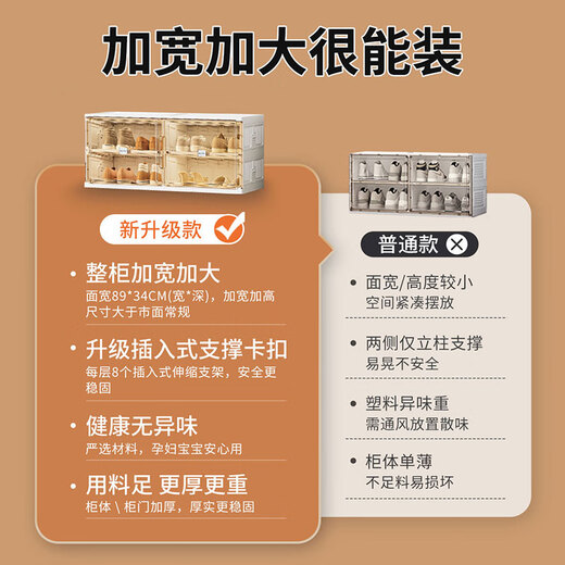 Kezitu Shoe Cabinet Doorway Home Indoor Shoe Box Shoe Storage Box New 2024 Large Capacity Multi-layer Extra Large Shoe Wall White 1 Column 10 Layers 10 Grids Can Hold 20 Pairs of Shoes