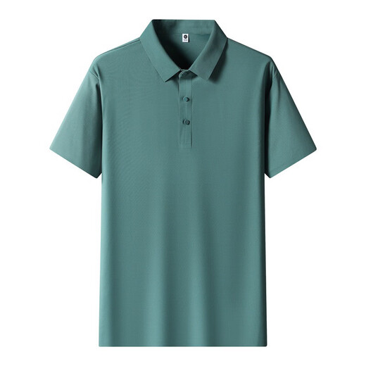 Zhewei Pique Schnelltrocknendes Poloshirt Herren Ice-Feel Sommer Business Kurzarm Nahtlos getaptes Poloshirt Arbeitskleidung Eisseide T 12358 Meergrün L