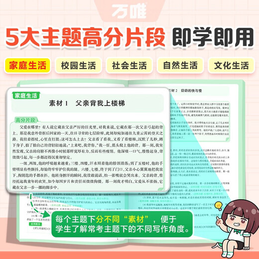 2026万唯中考真题语文满分作文初中生分类素材大全人教版初一初二初三速用模板